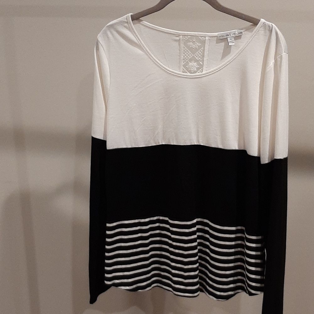 Black and white with lace accent top